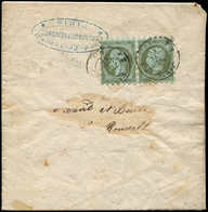 Let EMPIRE NON DENTELE - 11    1c. Olive PAIRE, PIQUAGE SUSSE, Obl. Càd PARIS 28/1/62 S. Imprimé, Piquage RR Sur Ce Timb - 1853-1860 Napoleone III