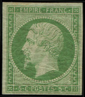 * EMPIRE NON DENTELE - 12    5c. Vert, Ch. Un Peu Forte, TB. Br - 1853-1860 Napoléon III