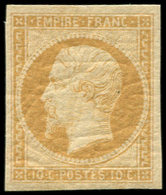 * EMPIRE NON DENTELE - 13Ah  10c. Citron, Impression Défectueuse, Quasiment **, TTB - 1853-1860 Napoléon III.