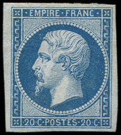 ** EMPIRE NON DENTELE - 14B  20c. Bleu, T II, TB - 1853-1860 Napoléon III