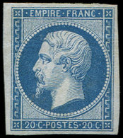 ** EMPIRE NON DENTELE - 14B  20c. Bleu, T II, TB - 1853-1860 Napoleone III