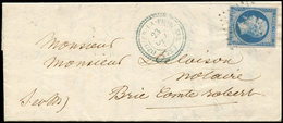 Let EMPIRE NON DENTELE - 14B  20c. Bleu, Obl. PC 2362 S. LAC, Càd T22 OZOIR-LA-FERRIERE 23/10/61, Le Tout En BLEU, TTB - 1853-1860 Napoléon III.