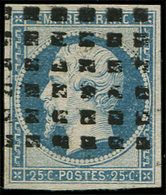 EMPIRE NON DENTELE - 15   25c. Bleu, Obl. GROS POINTS, TB - 1853-1860 Napoléon III