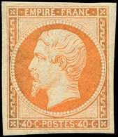 ** EMPIRE NON DENTELE - 16   40c. Orange, Frais Et TB, Certif. Calves - 1853-1860 Napoleone III