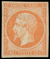 * EMPIRE NON DENTELE - 16   40c. Orange, Gomme Mate, TB. Br - 1853-1860 Napoléon III