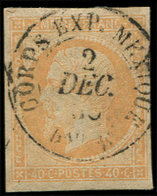 EMPIRE NON DENTELE - 16   40c. Orange, Obl. Càd Centré CORPS EXP. MEXIQUE, RR, TB - 1853-1860 Napoleone III