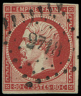 EMPIRE NON DENTELE - 17Ae 80c. VERMILLONNE FONCE, Obl. PC 2718, Belle Nuance, TB - 1853-1860 Napoléon III