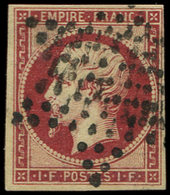 EMPIRE NON DENTELE - R18d  1f. Carmin, REIMPRESSION, Obl., TB - 1853-1860 Napoléon III