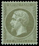 * EMPIRE DENTELE - 19    1c. Olive, Infime Ch., TTB - 1862 Napoléon III