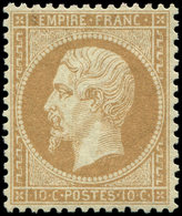** EMPIRE DENTELE - 21   10c. Bistre, Centrage Parfait, Fraîcheur Postale, Superbe - 1862 Napoléon III.