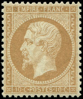 ** EMPIRE DENTELE - 21   10c. Bistre, Centrage Parfait, Fraîcheur Postale, Superbe - 1862 Napoléon III