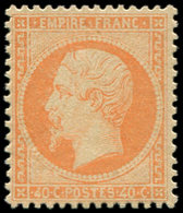* EMPIRE DENTELE - 23   40c. Orange, Gomme Légèrement Altérée, Sinon TB. C - 1862 Napoléon III.
