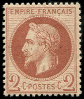 ** EMPIRE LAURE - 26A   2c. Rouge-brun, T I, Bien Centré, TB - 1863-1870 Napoléon III Lauré
