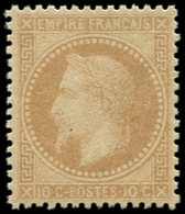 ** EMPIRE LAURE - 28B  10c. Bistre, T II, Très Bien Centré, TB - 1863-1870 Napoléon III Lauré