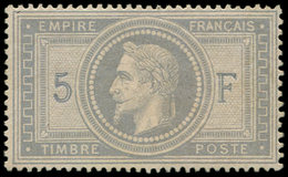 * EMPIRE LAURE - 33    5f. Violet-gris, La Gomme A Peu Souffert, Timbre Frais Et TB - 1863-1870 Napoléon III Lauré