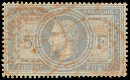 EMPIRE LAURE - 33    5f. Violet-gris, Obl. Càd Rouge, TB. Br - 1863-1870 Napoléon III Lauré