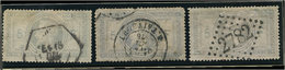 EMPIRE LAURE - 33    5f. Violet-gris, 3 Ex. Défx, Oblitérations Différentes Dont Levée Exceptionnelle, B - 1863-1870 Napoléon III. Laure