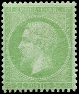 * EMPIRE LAURE - 35    5c. Vert Pâle Sur Bleu, Bon Centrage, TTB. Br - 1863-1870 Napoléon III Lauré