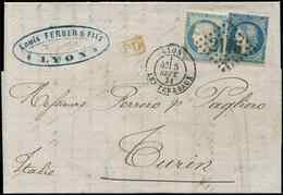 Let SIEGE DE PARIS - 37 Et 37a, 20c. Bleu Et Bleu Foncé, Obl. GC 2145 S. LAC, Càd LYON LES TERREAUX 5/9/71, R Combinaiso - 1870 Siège De Paris