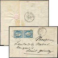 Let SIEGE DE PARIS - T37c 20c. Bleu, TETE BECHE Obl. GC 721 S. LAC, Càd T16 LA CANOURGUE 10/8/71, TTB. C - 1870 Siège De Paris