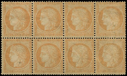 ** SIEGE DE PARIS - 38   40c. Orange, BLOC De 8, 6 Ex. **, 2 Ex. * Mais Couleur Très Altérée, B/TB, Certif. Calves - 1870 Belagerung Von Paris