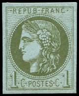 * EMISSION DE BORDEAUX - 39B   1c. Olive, R II, Ch. Légère, TTB - 1870 Ausgabe Bordeaux