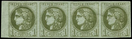 * EMISSION DE BORDEAUX - 39B   1c. Olive, R II, BANDE De 4 Bdf, TB - 1870 Emission De Bordeaux