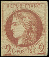 ** EMISSION DE BORDEAUX - 40Af  2c. Brun-rouge, Impression Fine De Tours, Superbe. C - 1870 Ausgabe Bordeaux
