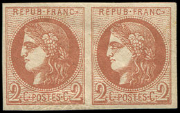 * EMISSION DE BORDEAUX - 40B   2c. Brun-rouge, R II, PAIRE, TB - 1870 Ausgabe Bordeaux