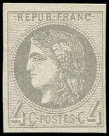 ** EMISSION DE BORDEAUX - 41Bd  4c. Gris Foncé, R II, Un Tout Petit Grain Dans Le Papier, Néanmoins TB. C - 1870 Emission De Bordeaux