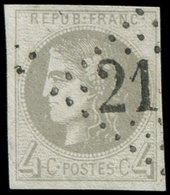 EMISSION DE BORDEAUX - 41B   4c. Gris, R II, Obl. GC, TTB. C - 1870 Emission De Bordeaux