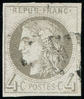 EMISSION DE BORDEAUX - 41Bd  4c. Gris Foncé, R II, Oblitéré GC, TB. Br - 1870 Ausgabe Bordeaux