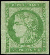 * EMISSION DE BORDEAUX - 42A   5c. Vert-jaune, R I, Grandes Marges, TB. C - 1870 Emission De Bordeaux