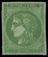 (*) EMISSION DE BORDEAUX - 42B   5c. Vert-jaune, R II, 1er état, 1er Tirage, Neuf Sans Gomme, TB - 1870 Ausgabe Bordeaux
