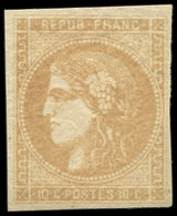 ** EMISSION DE BORDEAUX - 43A  10c. Bistre, R I, Grande Fraîcheur, Superbe, Certif. Calves - 1870 Emission De Bordeaux