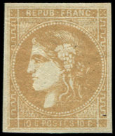 * EMISSION DE BORDEAUX - 43Ac 10c. Bistre Foncé, R I, TB. C - 1870 Ausgabe Bordeaux