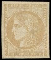 (*) EMISSION DE BORDEAUX - 43A  10c. Bistre, R I, Neuf Sans Gomme, TB - 1870 Ausgabe Bordeaux