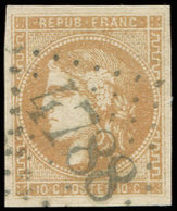 EMISSION DE BORDEAUX - 43A  10c. Bistre, R I, Obl. GC 4788 (ind. 12), Frappe Superbe, TTB - 1870 Ausgabe Bordeaux