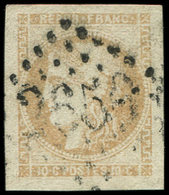 EMISSION DE BORDEAUX - 43Ab 10c. Bistre-VERDATRE, R I, Obl. GC 2659, Nuance Certifiée Calves, TB - 1870 Ausgabe Bordeaux