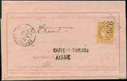Let EMISSION DE BORDEAUX - 43Ba 10c. Bistre-orangé, R II, Obl. GC 926 S. Avis Rose De Chargement, Càd T17 CHATEAU-THIERR - 1870 Ausgabe Bordeaux