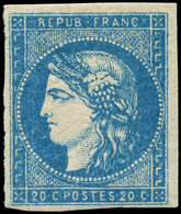 * EMISSION DE BORDEAUX - 44B  20c. Bleu, T I, R II, Clair Et Pli Vertical, Sinon Frais, Aspect Superbe - 1870 Ausgabe Bordeaux