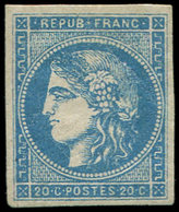 (*) EMISSION DE BORDEAUX - 45A  20c. Bleu, T II, R I, Gno, TB - 1870 Ausgabe Bordeaux