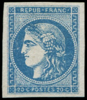 (*) EMISSION DE BORDEAUX - 45C  20c. Bleu, T II, R III, TB - 1870 Ausgabe Bordeaux
