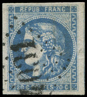 EMISSION DE BORDEAUX - 46Ab 20c. Bleu-gris, T III, R I, Obl. GC 4031, Nuance Foncée, TB, Cote Et N° Maury - 1870 Ausgabe Bordeaux