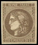 ** EMISSION DE BORDEAUX - 47   30c. Brun, Inf. Adh. Mais Très Frais Et TB - 1870 Emission De Bordeaux