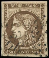 EMISSION DE BORDEAUX - 47   30c. Brun, Obl. GC 99, Frappe Légère, TTB - 1870 Emission De Bordeaux