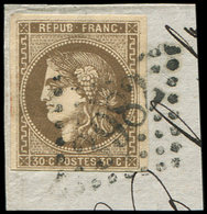 EMISSION DE BORDEAUX - 47   30c. Brun, Obl. GC 3982 Sur Fragment, TB - 1870 Emission De Bordeaux