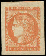 * EMISSION DE BORDEAUX - 48   40c. Orange, Marges énormes, 2 Voisins, Ch. Légère, TTB. Br - 1870 Ausgabe Bordeaux