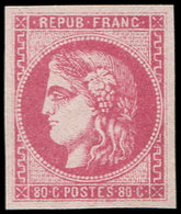 ** EMISSION DE BORDEAUX - 49   80c. Rose, Un Point D'adh. Sans Importance, TTB. C - 1870 Ausgabe Bordeaux