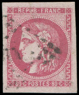 EMISSION DE BORDEAUX - 49   80c. Rose, Oblitération Légère, Grandes Marges, TTB - 1870 Emission De Bordeaux